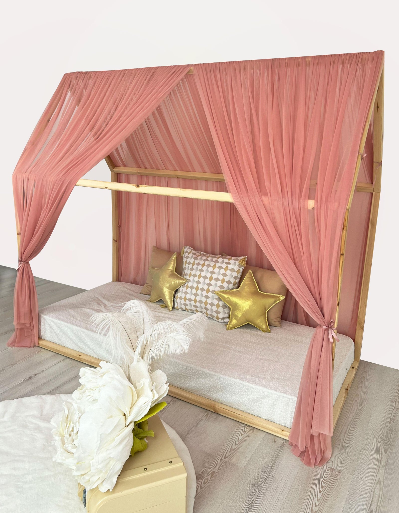 MONTESSORI BED CANOPY-BLUSH