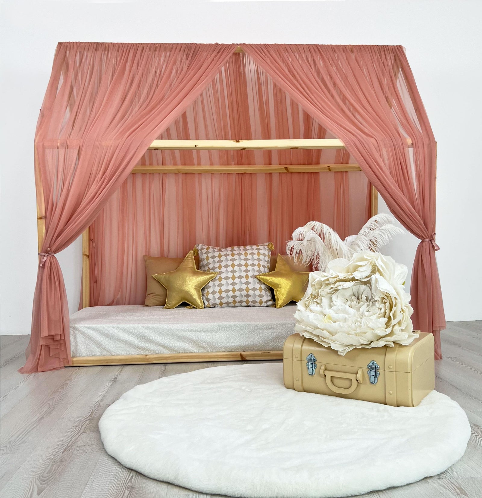 MONTESSORI BED CANOPY-BLUSH