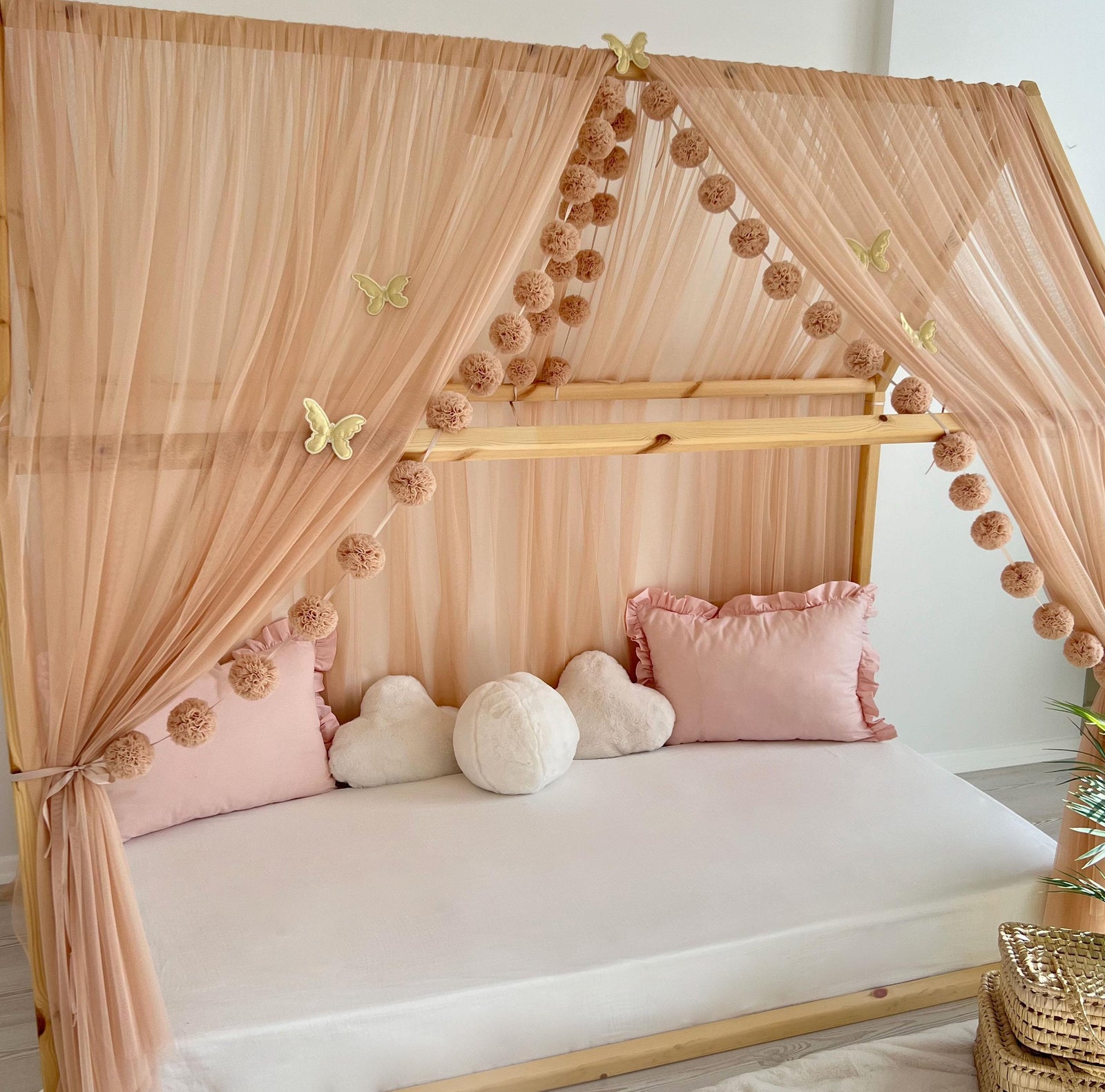 MONTESSORI BED CANOPY-CHAMPAGNE