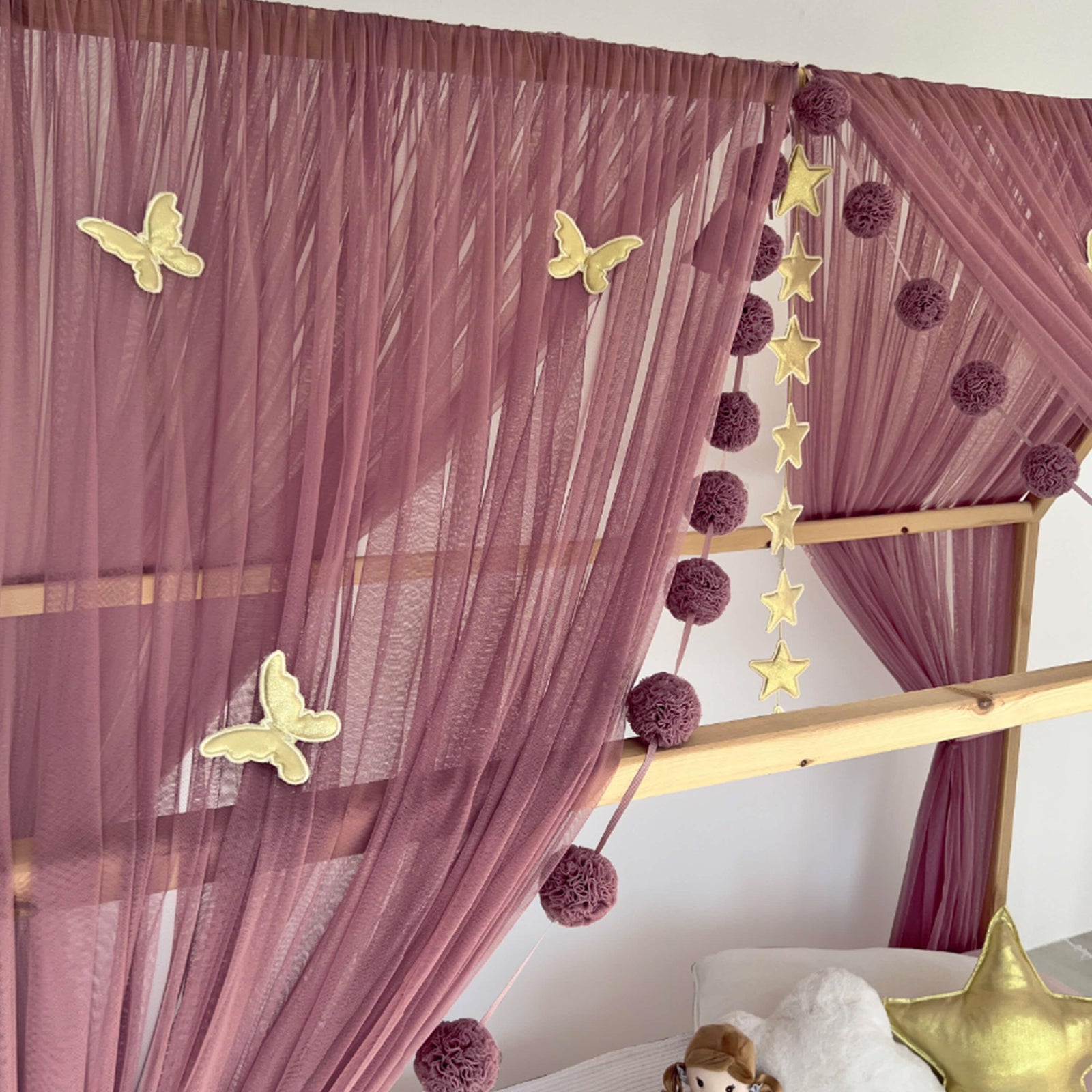 MONTESSORI BED CANOPY-DUSTY ROSE
