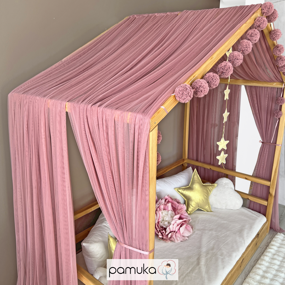 MONTESSORI BED CANOPY-DUSTY ROSE