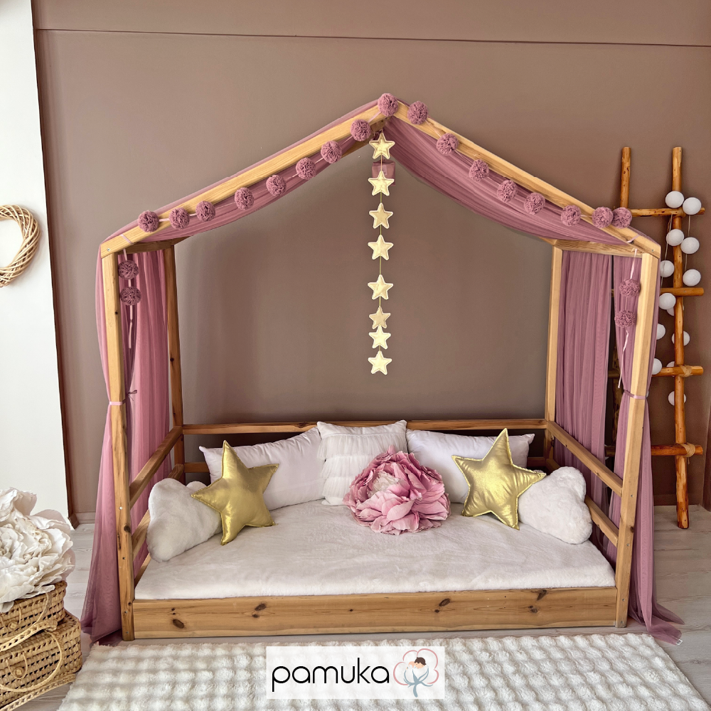 MONTESSORI BED CANOPY-DUSTY ROSE