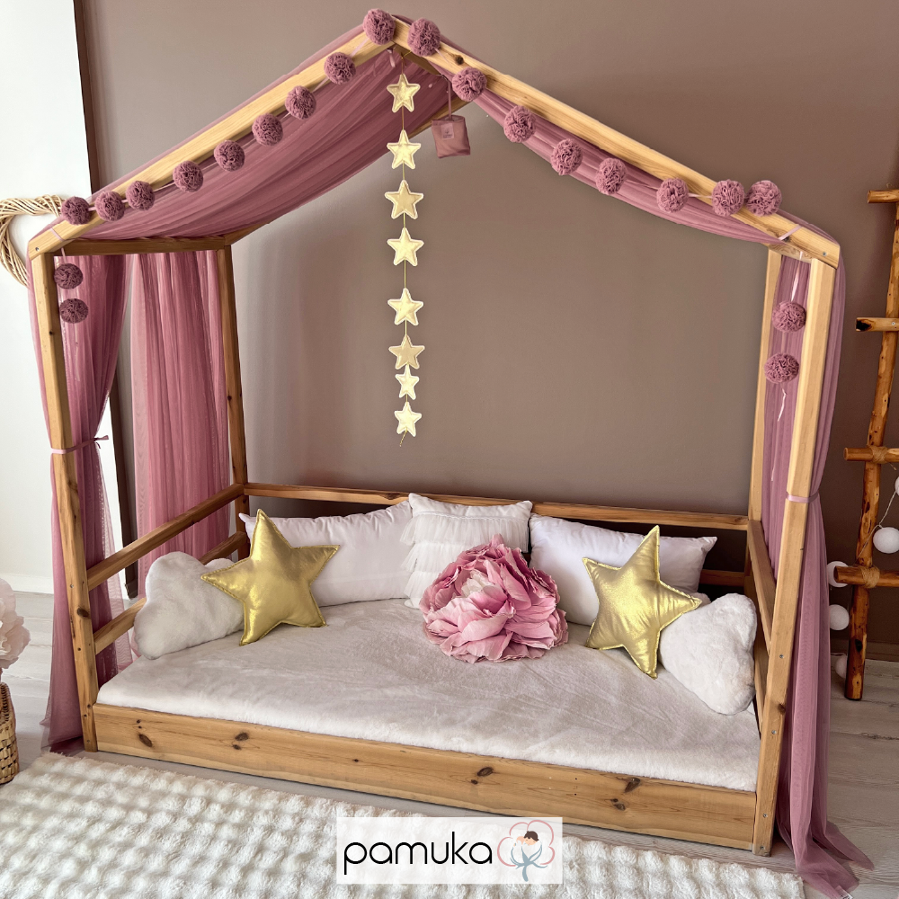 MONTESSORI BED CANOPY-DUSTY ROSE