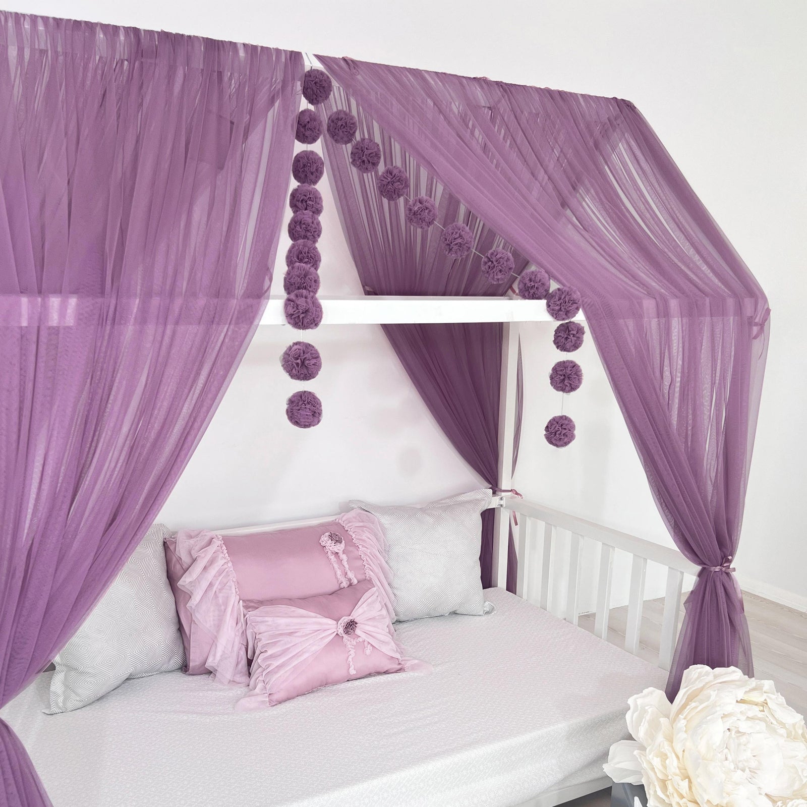 MONTESSORI BED CANOPY-OPERA MAUVE