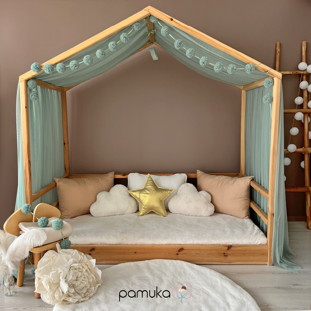 MONTESSORI BED CANOPY-SAGE GREEN