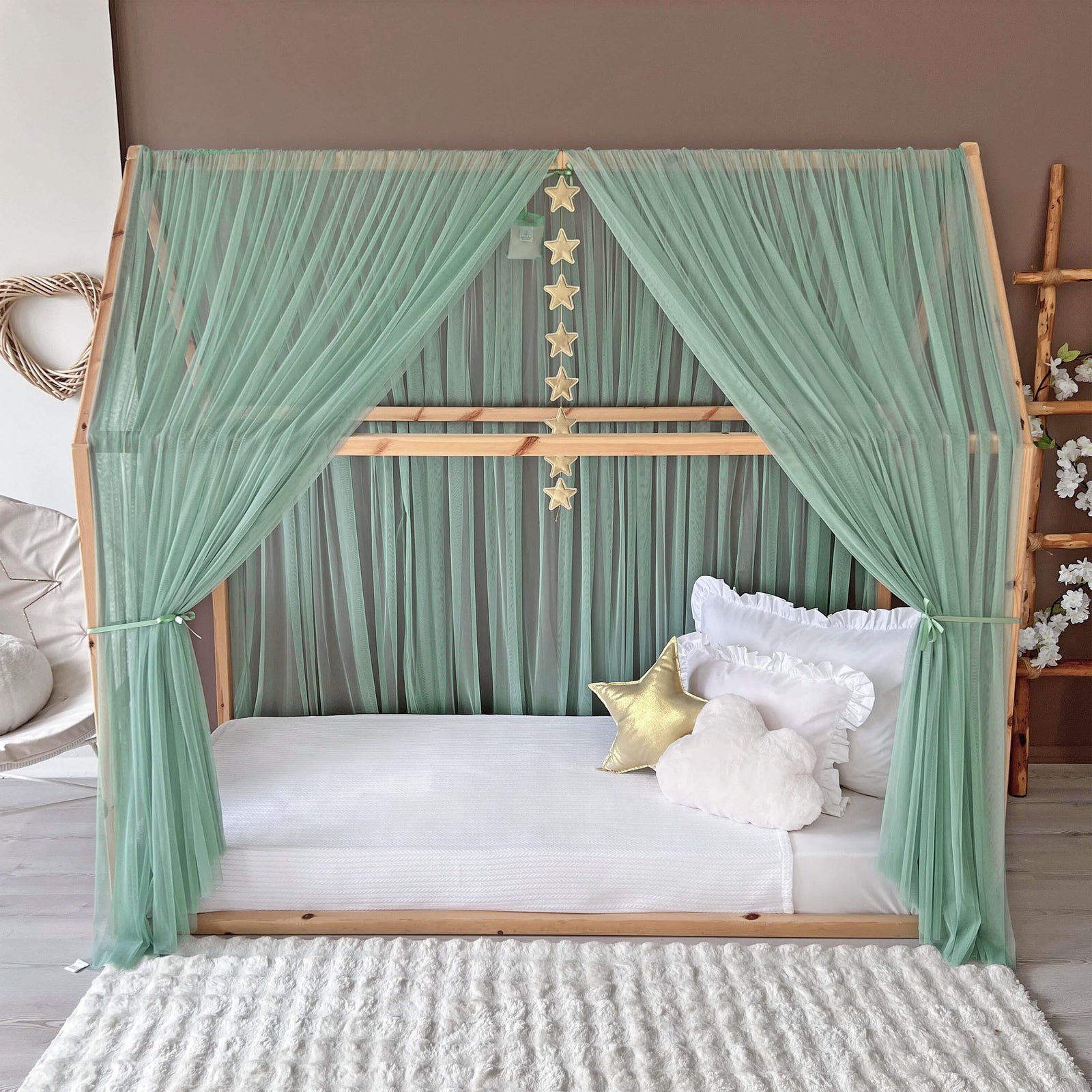 MONTESSORI BED CANOPY-SAGE GREEN