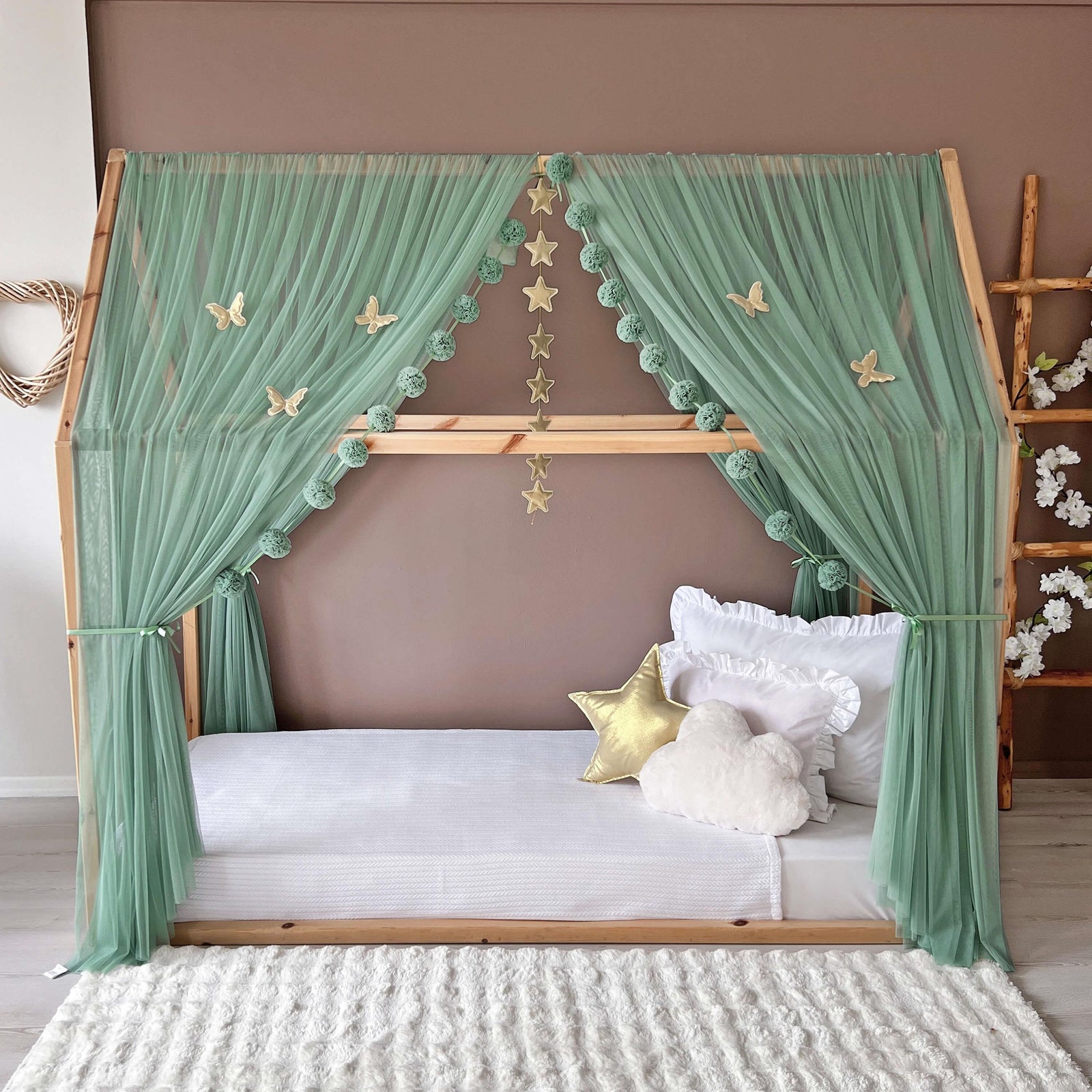 MONTESSORI BED CANOPY-SAGE GREEN