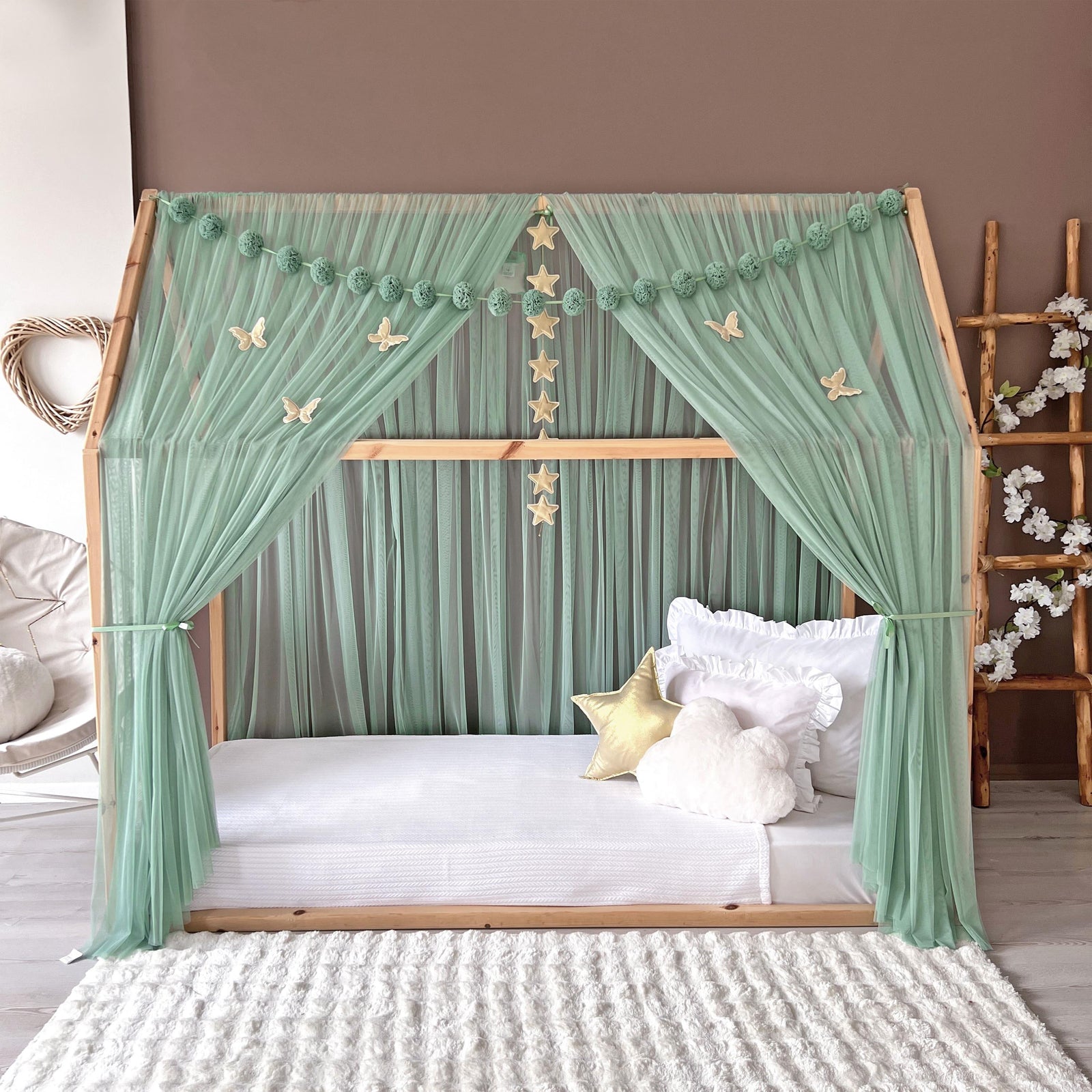 MONTESSORI BED CANOPY-SAGE GREEN