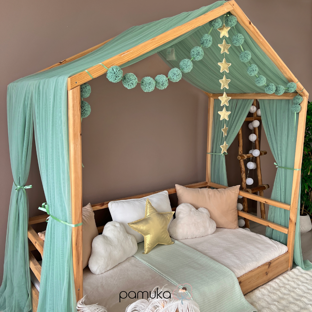 MONTESSORI BED CANOPY-SAGE GREEN