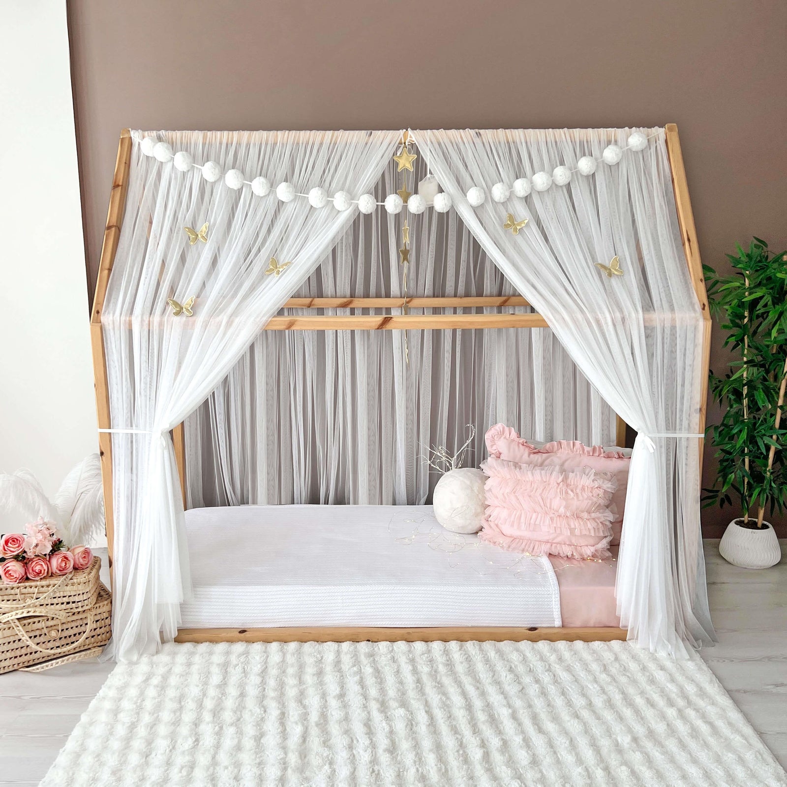 MONTESSORI BED CANOPY-WHITE