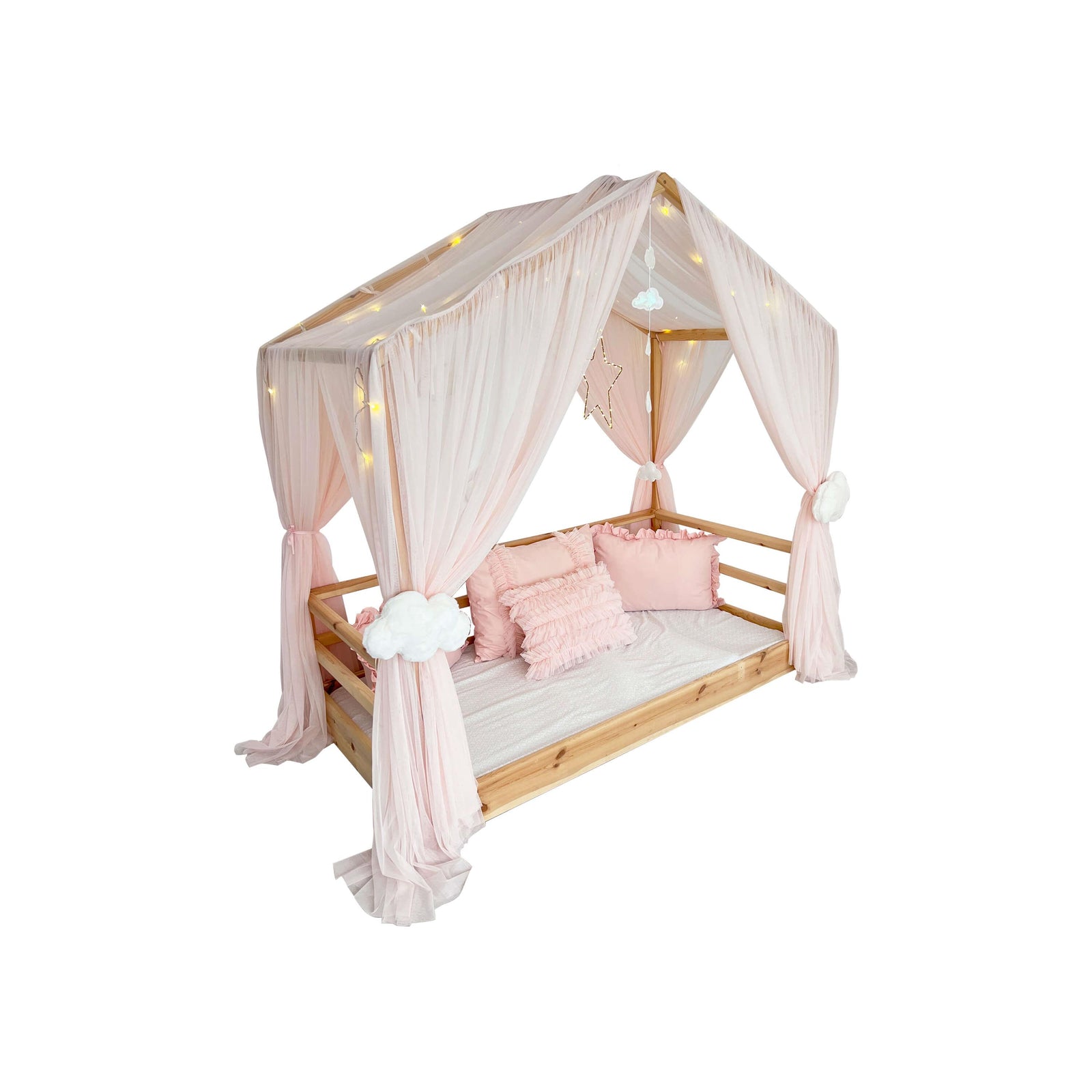 MONTESSORI BED CANOPY DELUXE-BABY PINK