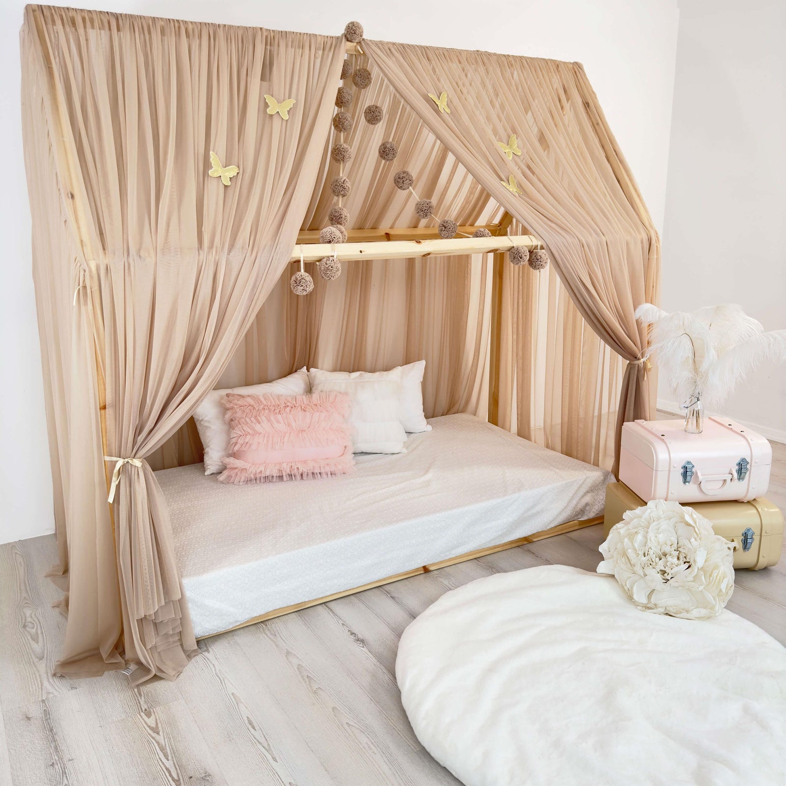 MONTESSORI BED CANOPY DELUXE-MINK