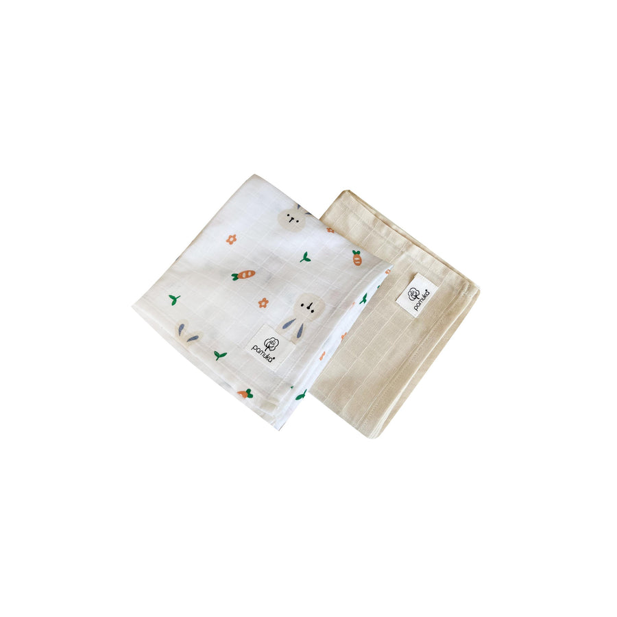 2 piece Muslin Baby Blanket-Rabbit