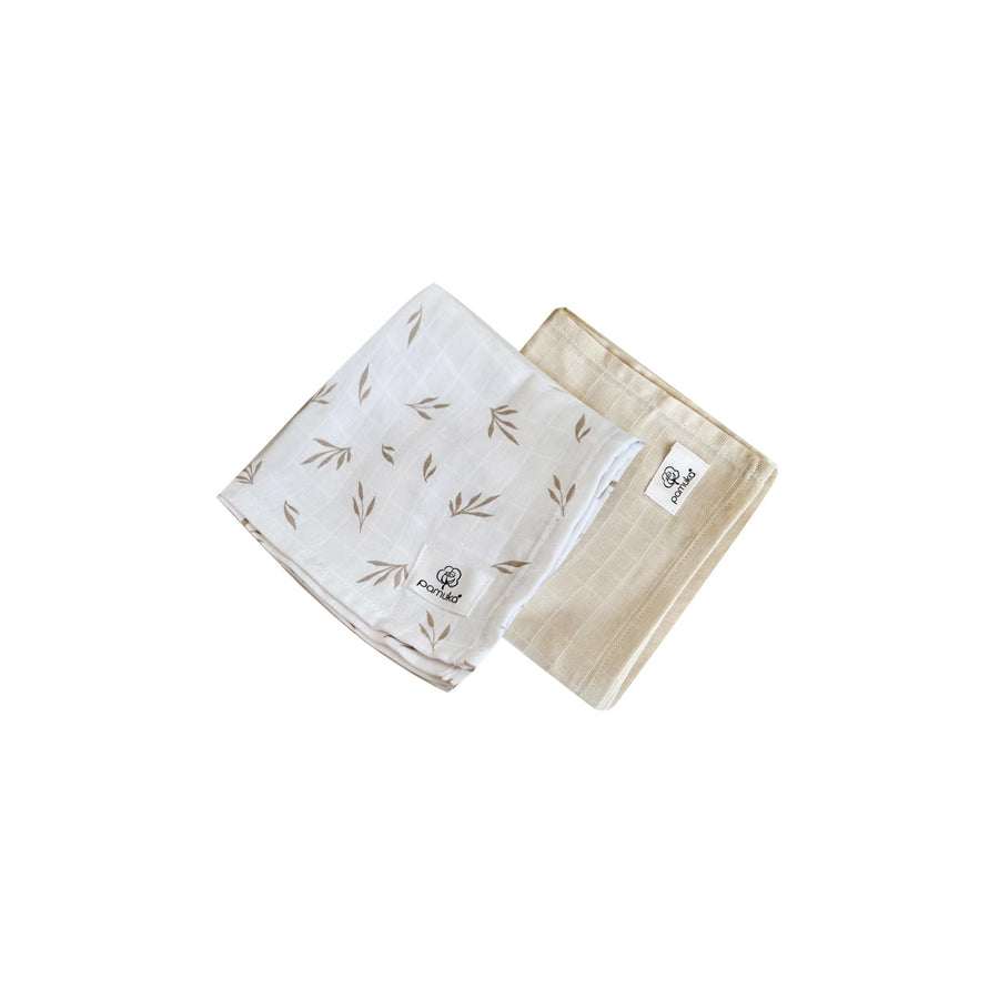 2 piece Muslin Baby Blanket-Leaf
