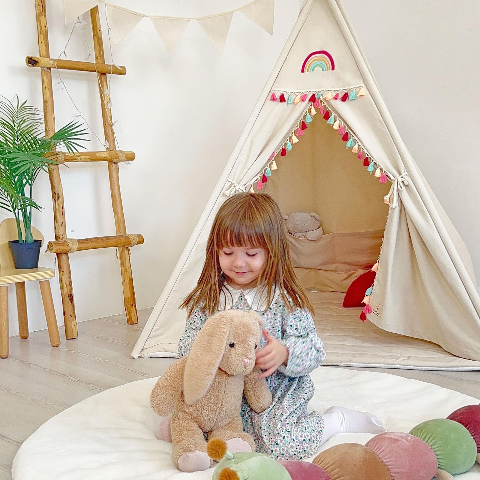 PLAY TENT RAINBOW NATURAL