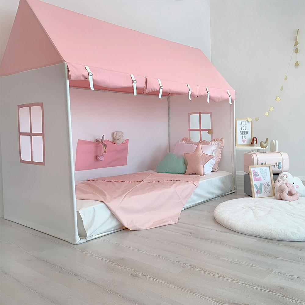 Playhouse-Twin Size Pink With Curtains