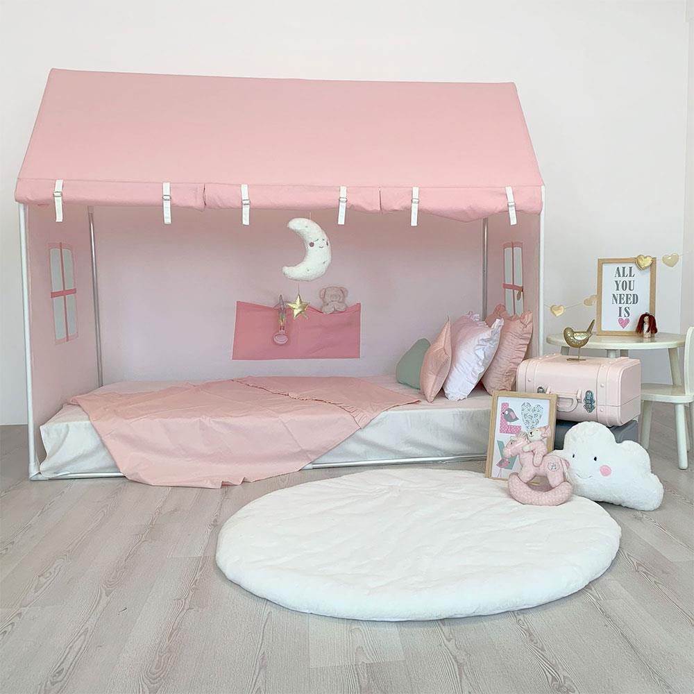 Playhouse-Twin Size Pink With Curtains