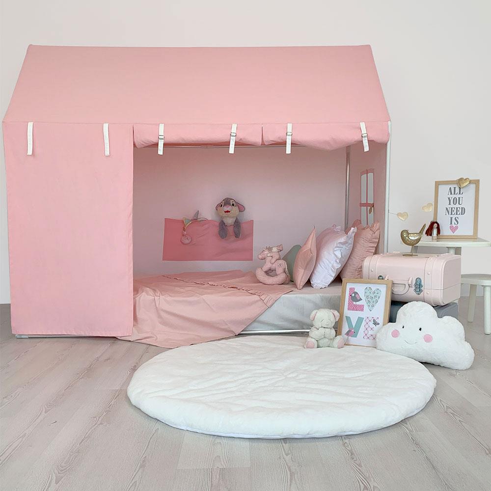 Playhouse-Twin Size Pink With Curtains