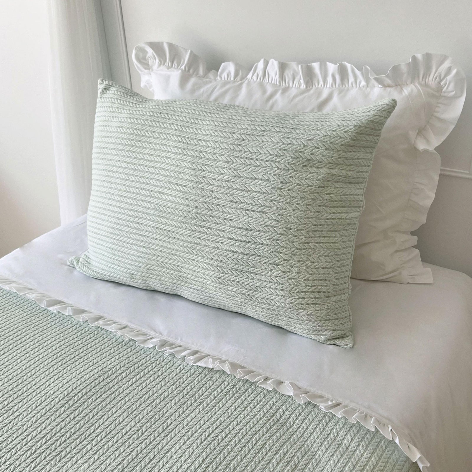 Cable Pattern Pique Set-Baby Green