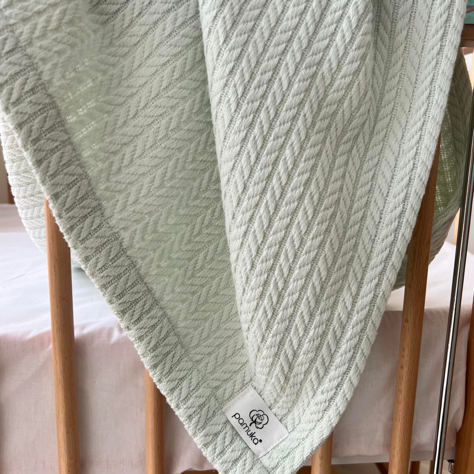 Cable Pattern Pique Set-Baby Green