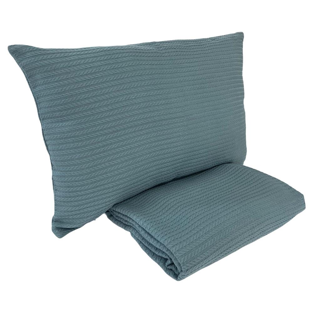 Cable Pattern Pique Set-Indigo Blue