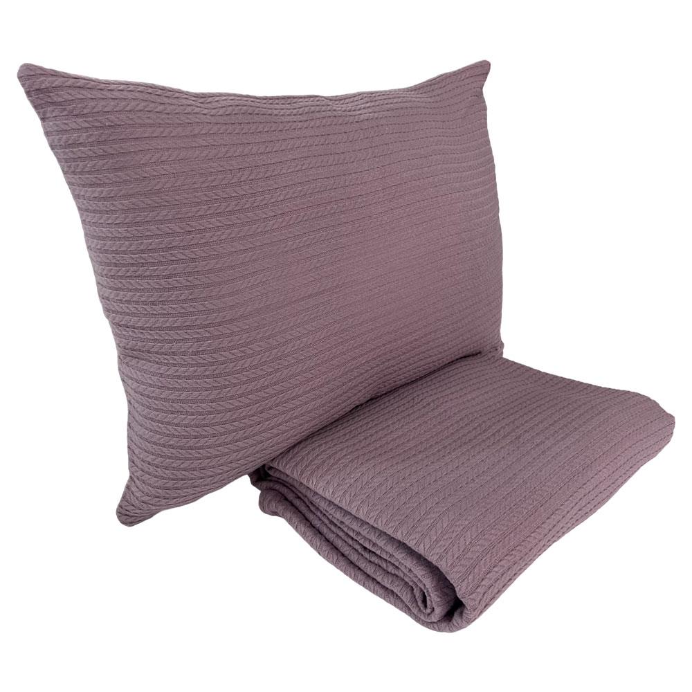 Cable Pattern Pique Set-Opera Mauve