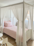 Poster Bed Deluxe with Frill-White
