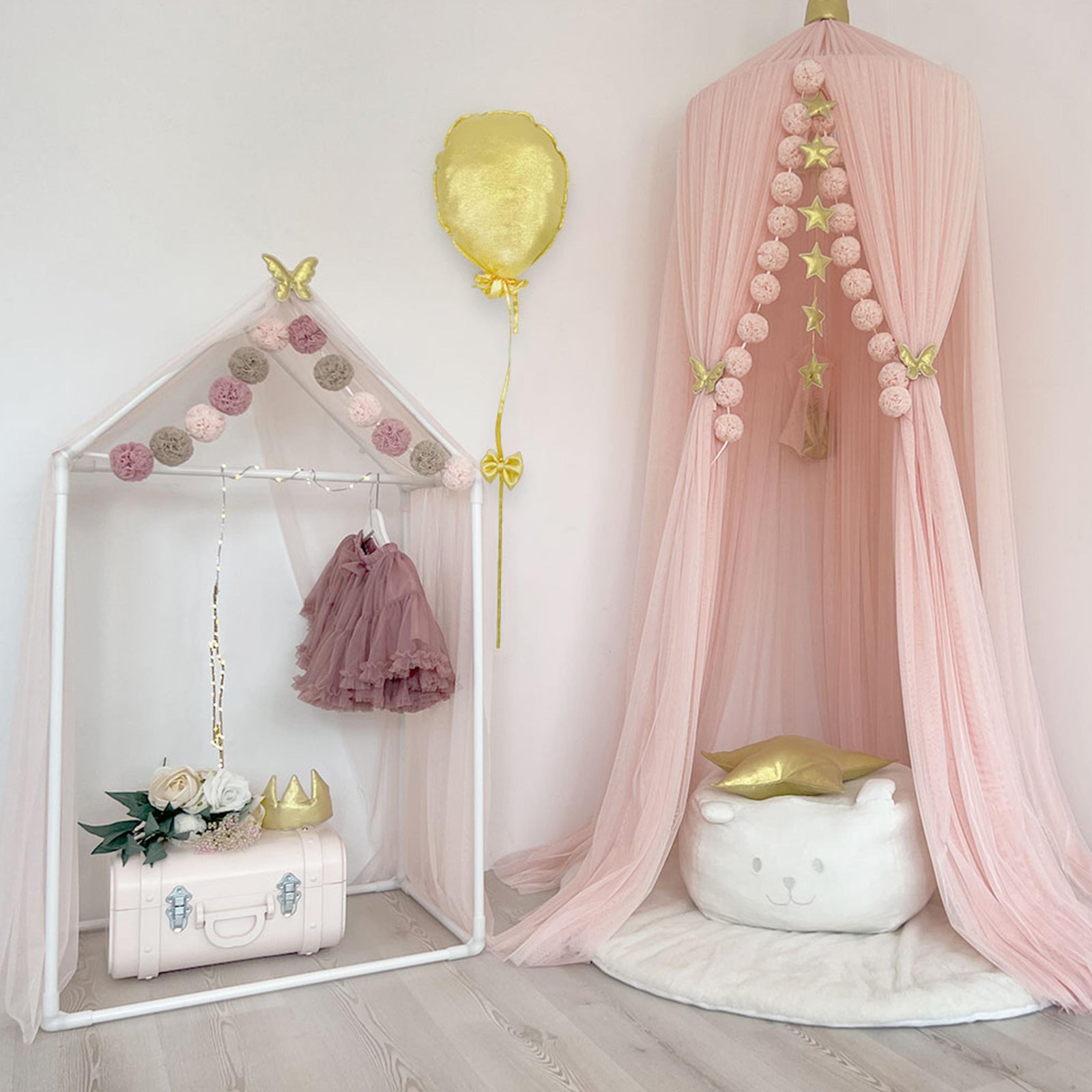 Tulle Canopy-Baby Pink