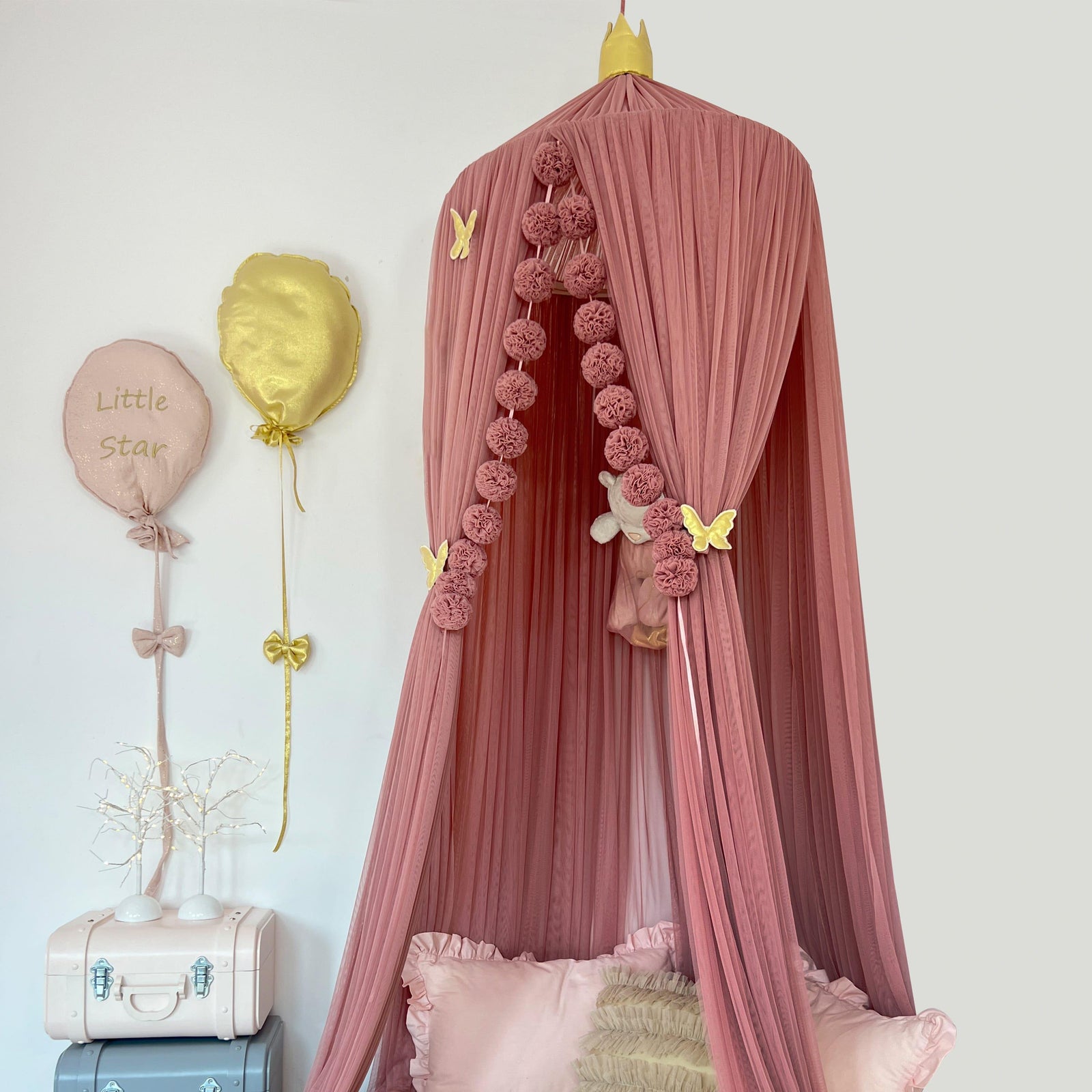 Tulle Canopy-Dusty Rose