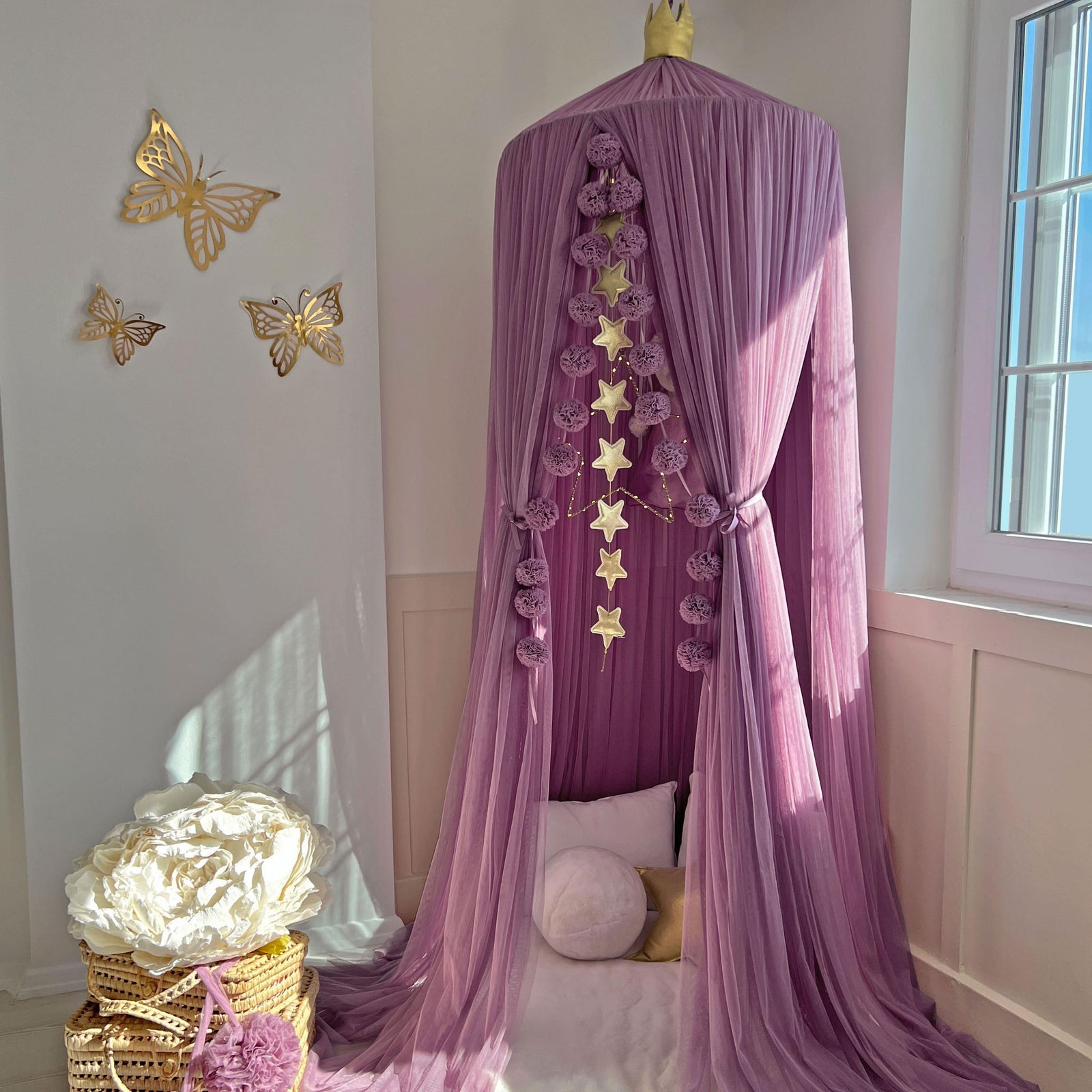 Tulle Canopy-Opera Mauve