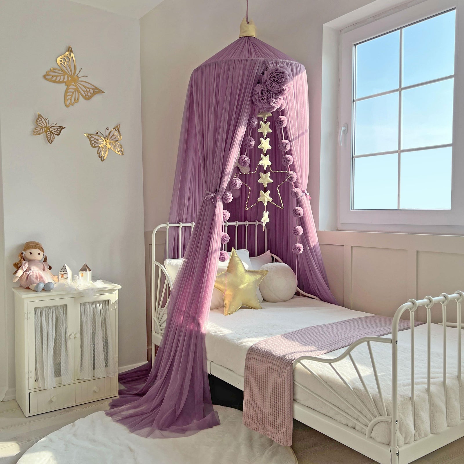 Tulle Canopy-Opera Mauve