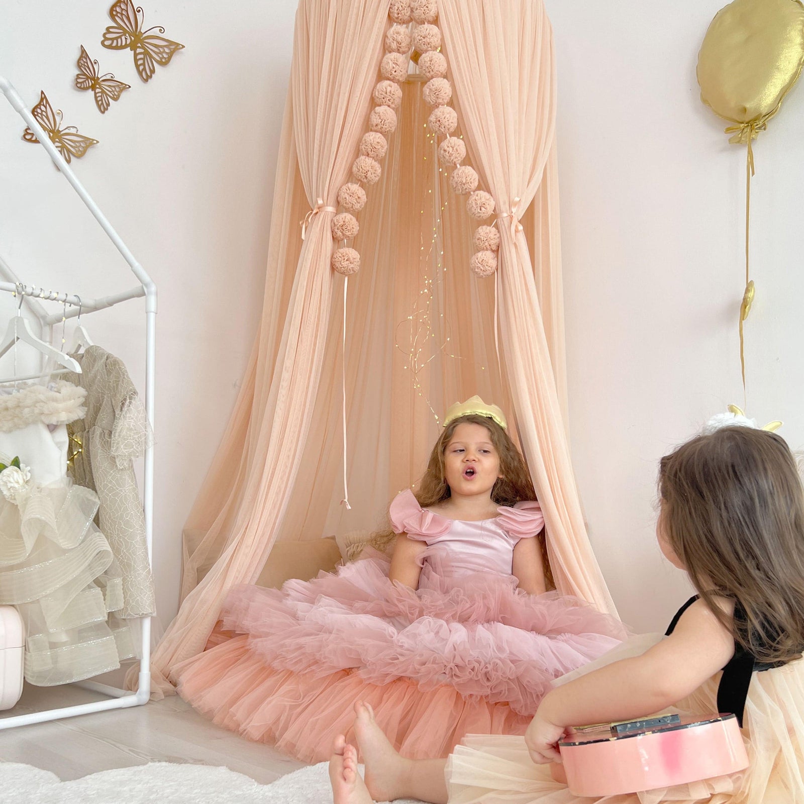 Tulle Canopy-Salmon