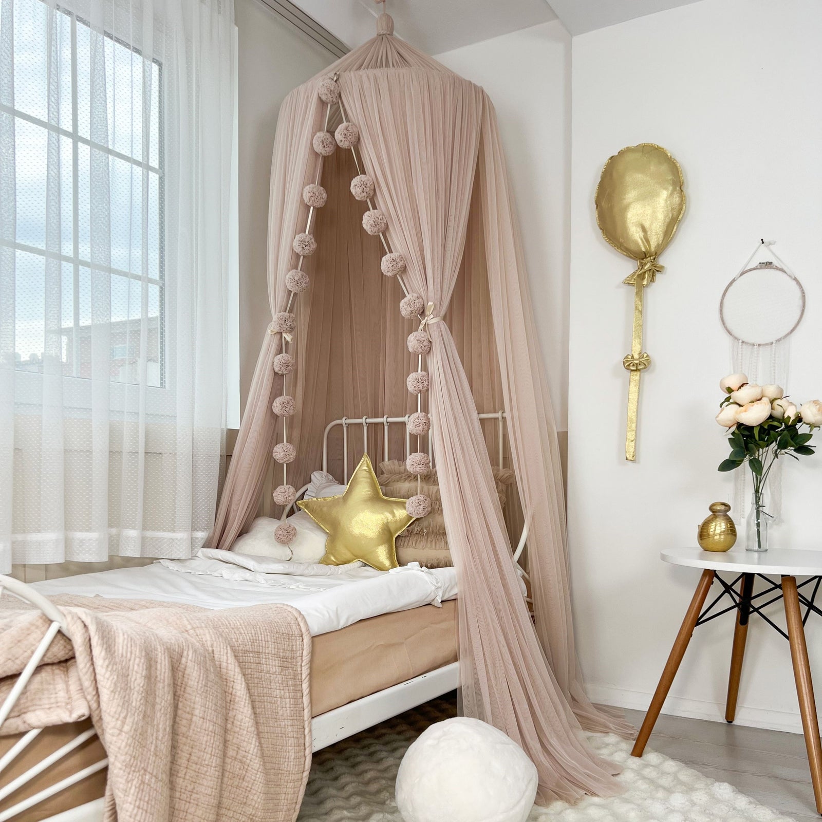Tulle Canopy-PINKISH STONE