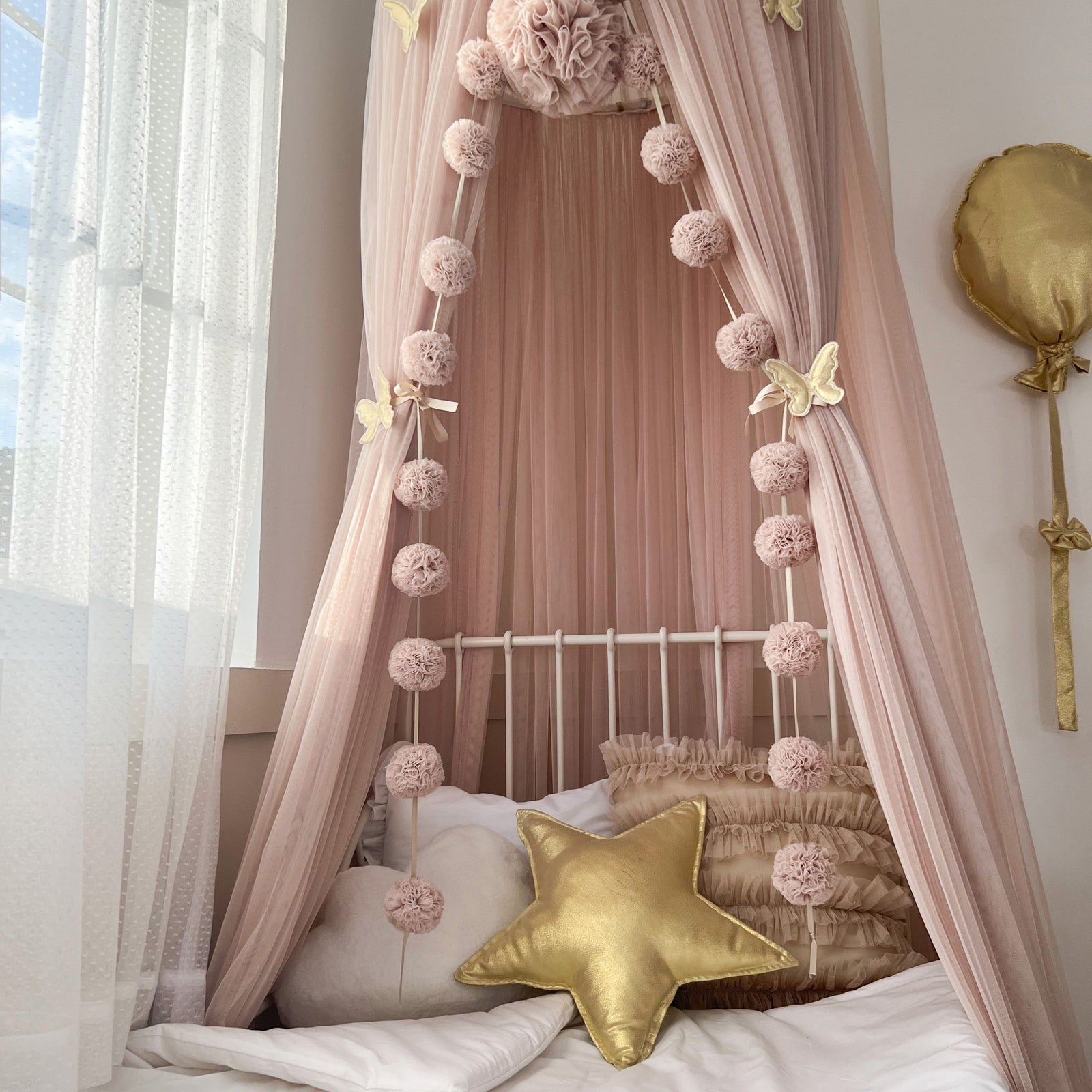 Tulle Canopy-PINKISH STONE