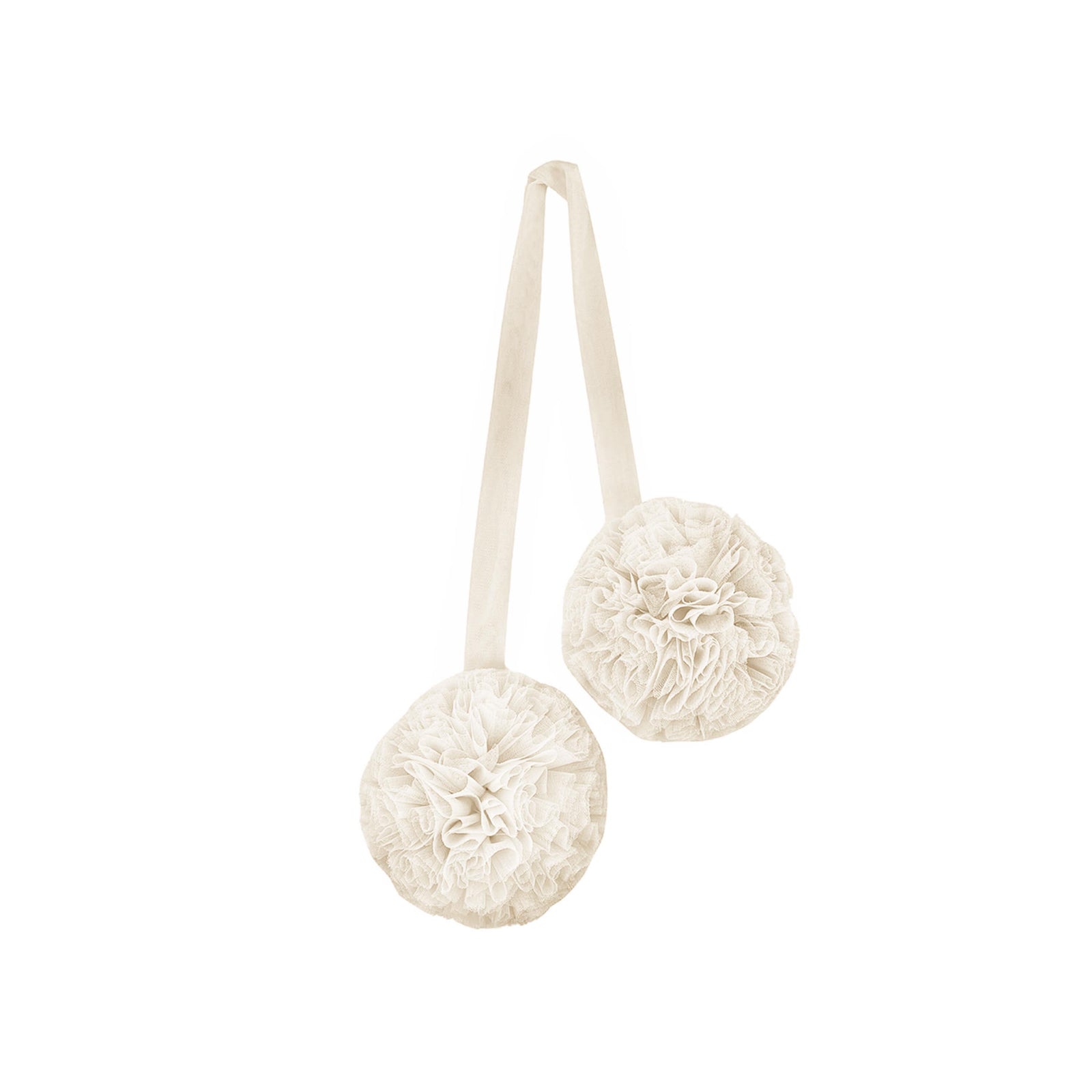 Twin Pompoms-Cream