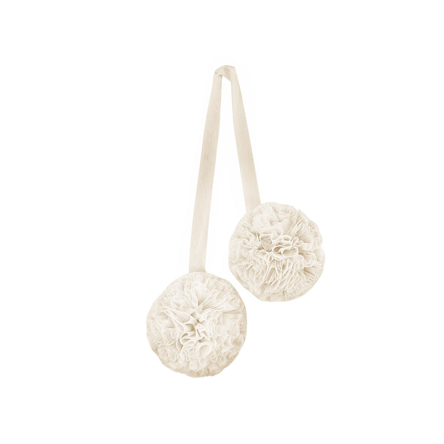 Twin Pompoms-Cream