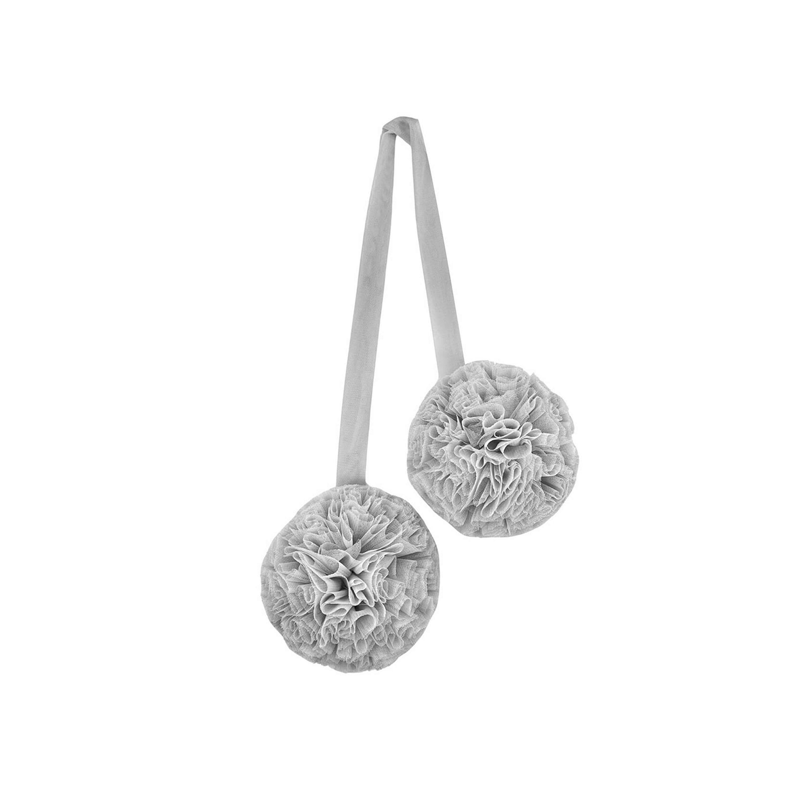Twin Pompoms-Grey
