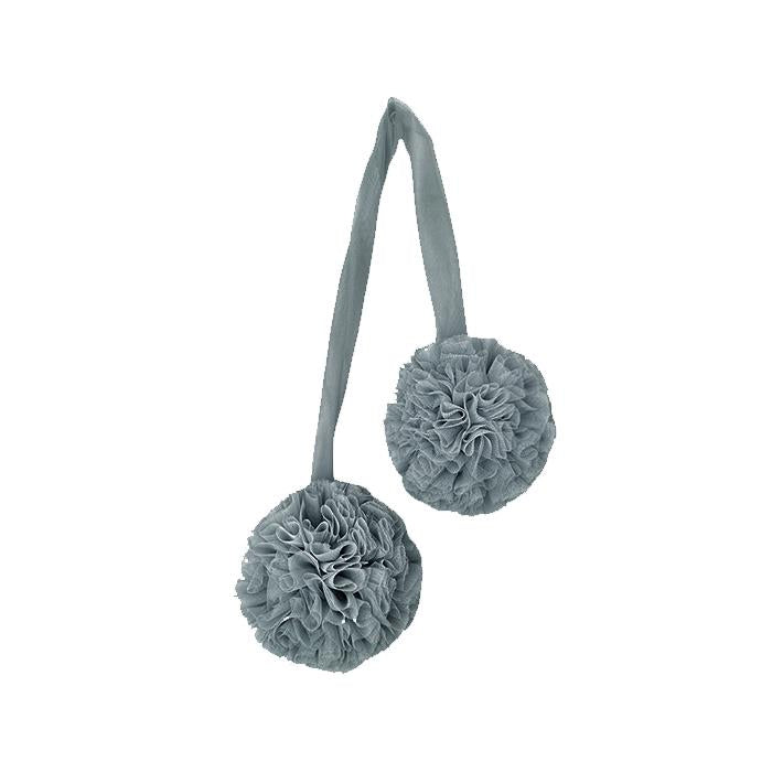 Twin Pompoms-Indigo Blue