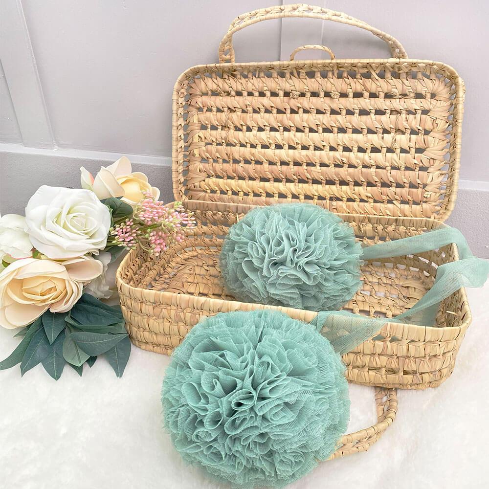 Twin Pompoms-Sage Green