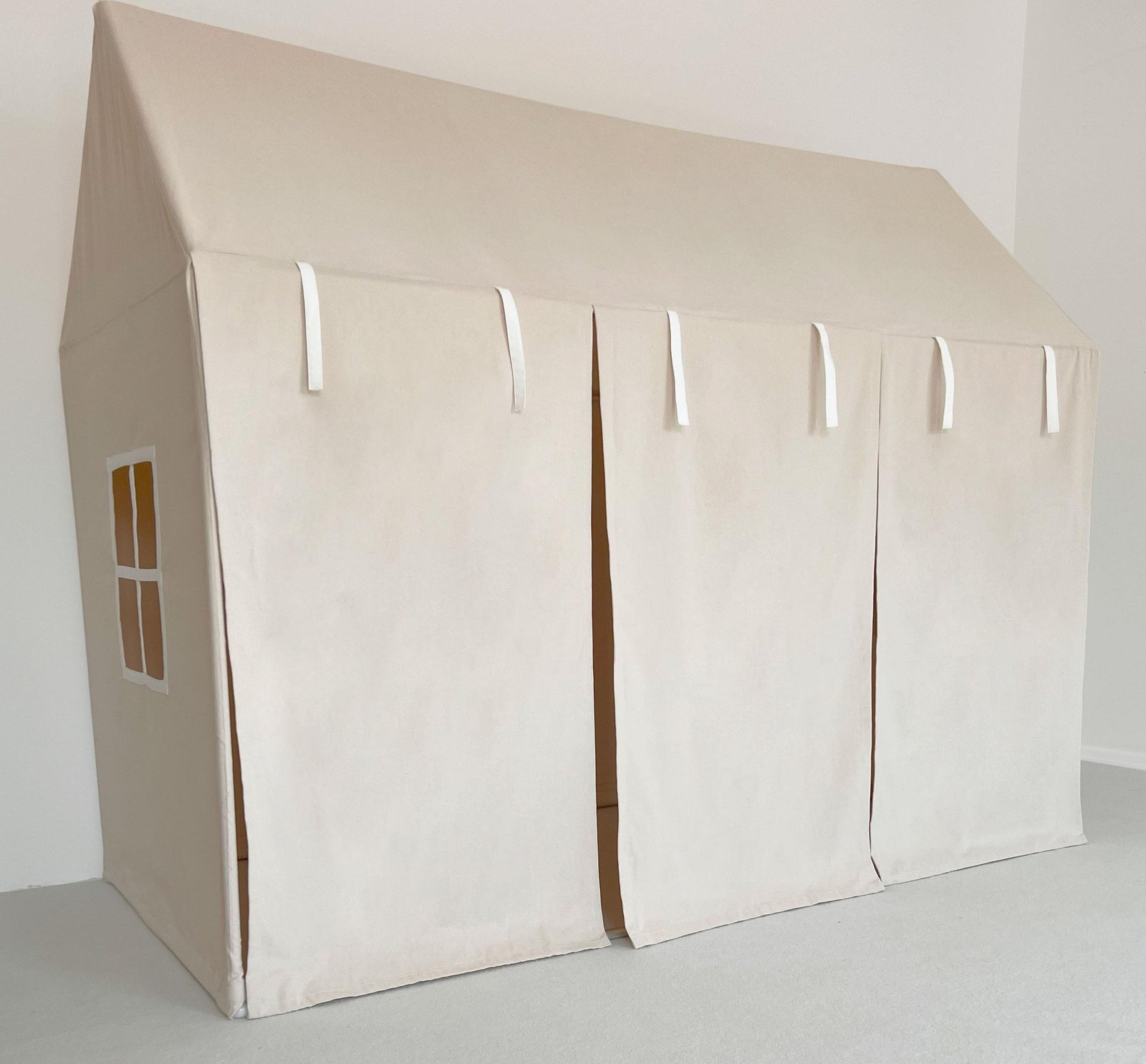 Playhouse-Twin Size Natural With Curtains