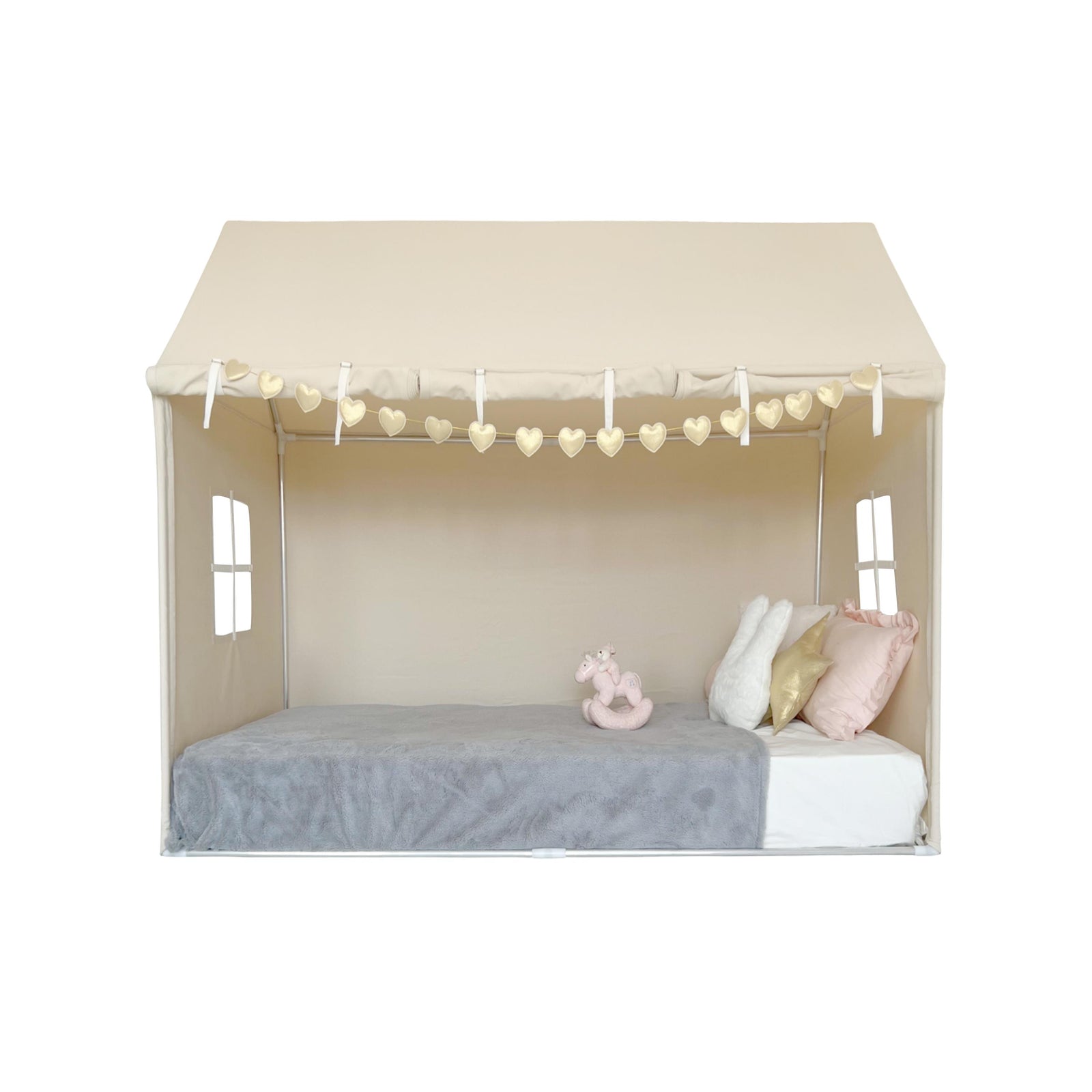 Playhouse-Twin Size Natural With Curtains