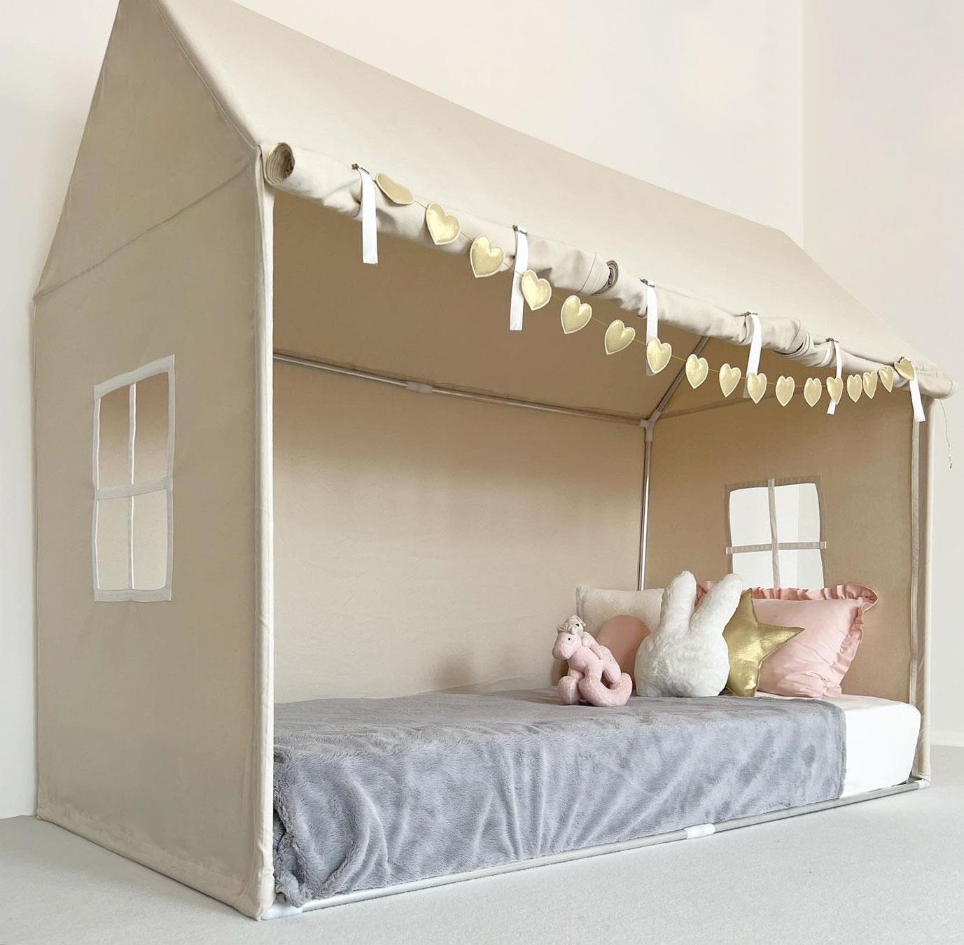 Playhouse-Twin Size Natural With Curtains